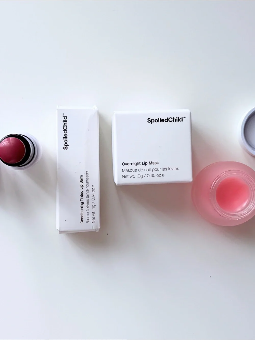SpoiledChild Pink Tinted Lip Balm & Overnight Lip Mask Set